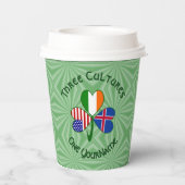 Icelandic Irish American Shamrock Personalize Text Papieren Bekers (Achterkant)