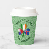Icelandic Irish American Shamrock Personalize Text Papieren Bekers (Voorkant)