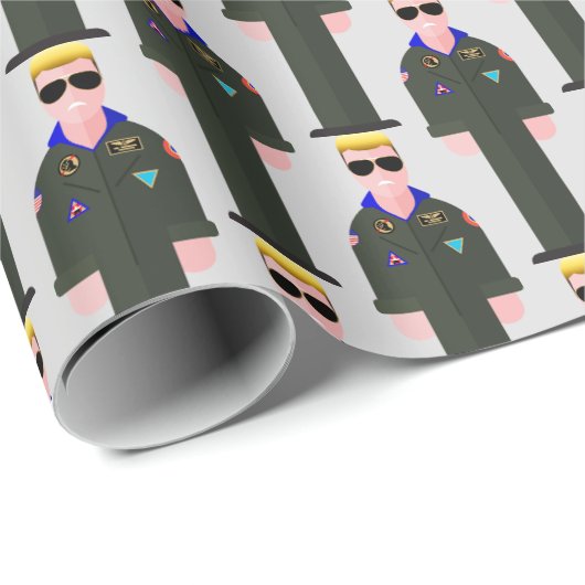 Iceman – 80s Icon Pattern Wrapping Paper Cadeaupapier (Rol Hoek)