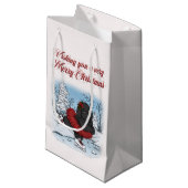 Iceskating Newfoundland Puppy Winter Wonderland Klein Cadeauzakje (Voorkant Gekanteld)