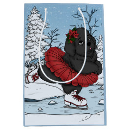 Iceskating Newfoundland Puppy Winter Wonderland Medium Cadeauzakje