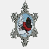Iceskating Newfoundland Puppy Winter Wonderland Tin Sneeuwvlok Ornament (Links)