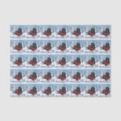 Iceskating Newfoundland Puppy Winter Wonderland Tissuepapier (Voorkant)