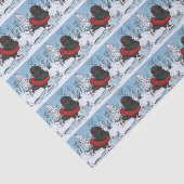 Iceskating Newfoundland Puppy Winter Wonderland Tissuepapier (Detail)