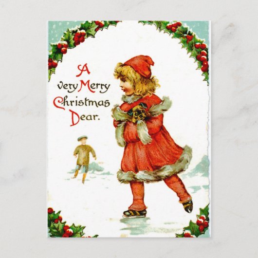 Iceskerend kind briefkaart (Voorkant)