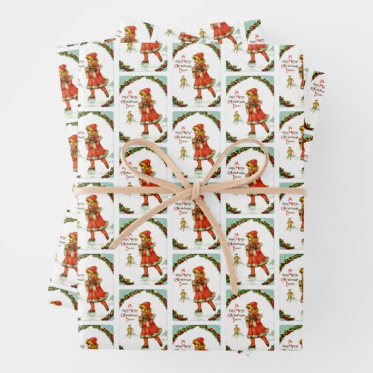 Iceskerend kind inpakpapier vel (In situ)