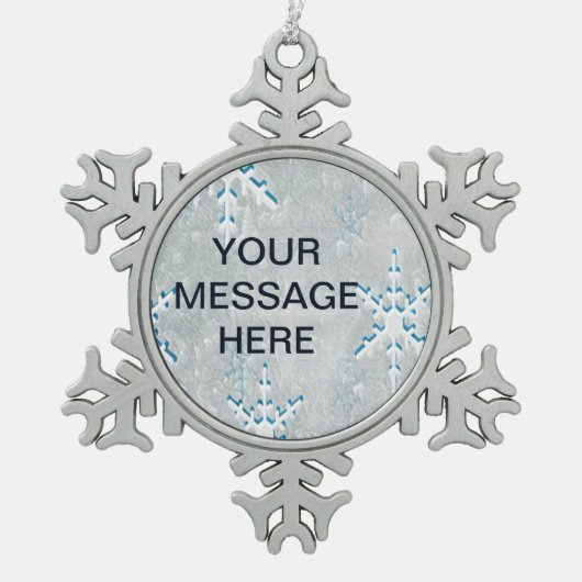 IceSnowflakes ingelijst gepersonaliseerde decorati Tin Sneeuwvlok Ornament (Voorkant)