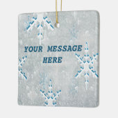 IceSnowflakes Square Keramische Decoratie (Links)