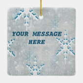 IceSnowflakes Square Keramische Decoratie (Achterkant)