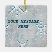 IceSnowflakes Square Keramische Decoratie (Voorkant)