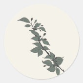 Icey Leaves – Gezellige botanische esthetische Sti Ronde Sticker (Voorkant)