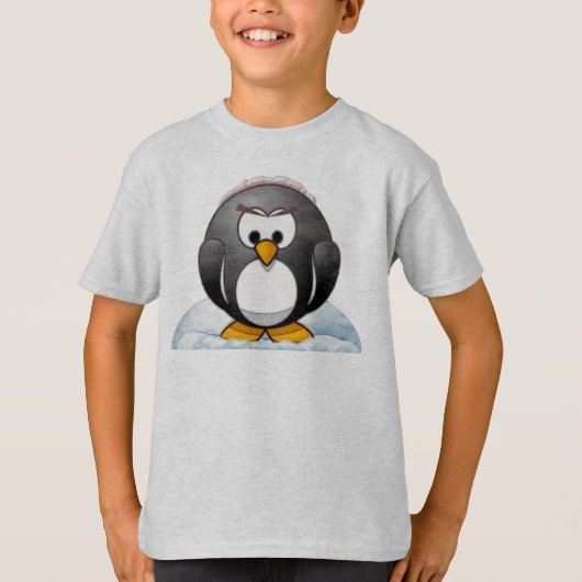 Icey Penguin Cartoon T-shirt (Voorkant)