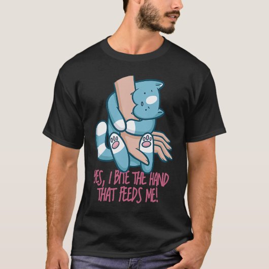 Ich beiße die Hand die mich FEEDT Cat Quote T-shirt (Voorkant)