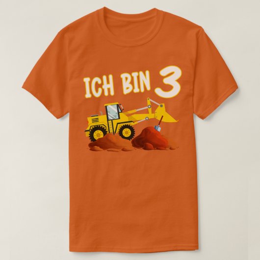 Ich bin 3 Bagger Kinder Geburtstag T-shirt (Design voorkant)