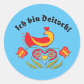 Ich bin Deitsch. Ronde Sticker (Voorkant)