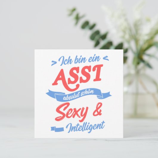 Ich Bin Ein Assi Arbeitslos Hartz 4 Arbeitslosigke Kaart (Staand voorkant)