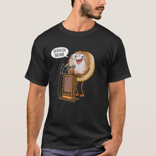Ich Bin Ein Berlin Doughnut Creppel Pancake T-shirt (Voorkant)