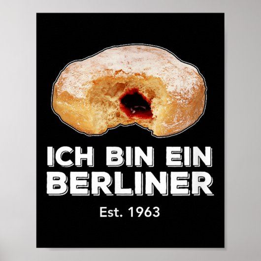 Ich Bin Ein Berliner Speech Jelly Donut Wall koud Poster (Voorkant)