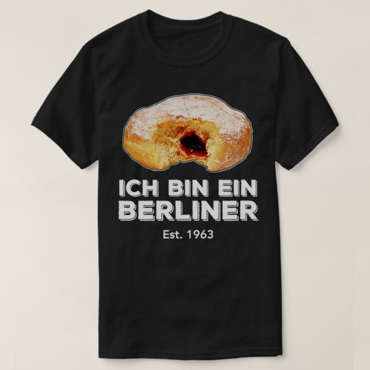 Ich Bin Ein Berliner Speech Jelly Donut Wall koud T-shirt (Design voorkant)