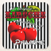 ich bin eine Kirsche was bist Du für eine Pflaume Kartonnen Onderzetters (Voorkant)