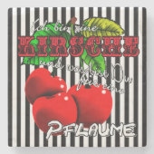 ich bin eine Kirsche was bist Du für eine Pflaume Stenen Onderzetter (Voorkant)