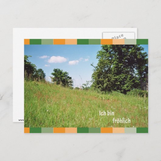 Ich bin froehlich briefkaart (Voorkant / Achterkant)