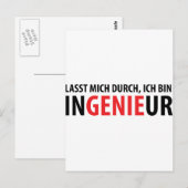 Ich bin Ingenieur Briefkaart (Voorkant / Achterkant)
