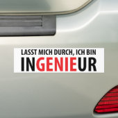 Ich bin Ingenieur Bumpersticker (Op auto)