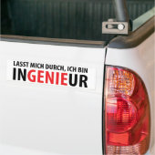 Ich bin Ingenieur Bumpersticker (Op Truck)