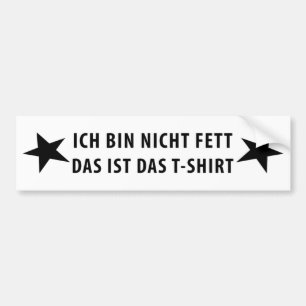 Ich bin nicht Fett T-shirt icon Bumpersticker