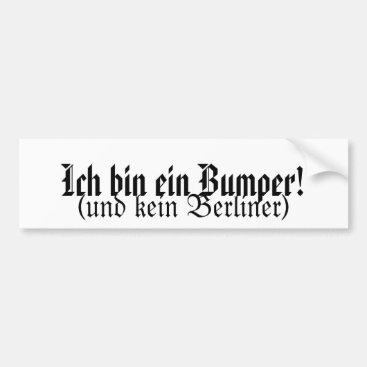 Ich bin-obumper bumpersticker (Voorkant)