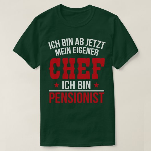 Ich bin pensionist wit t-shirt (Design voorkant)