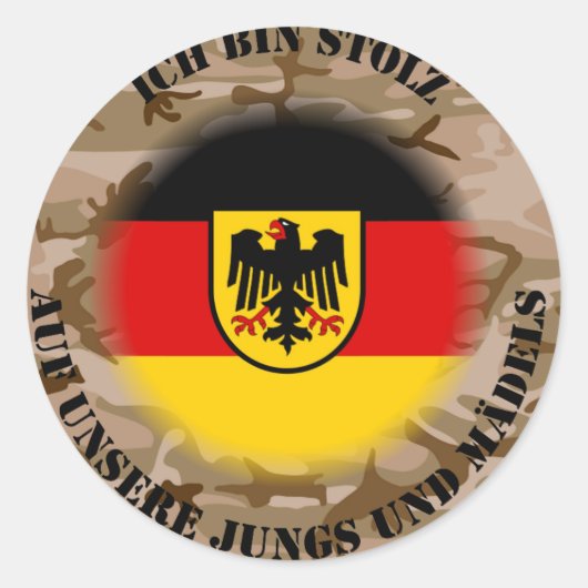 Ich bin stolz .... ronde sticker (Voorkant)