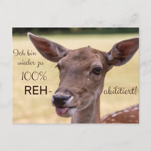 Ich bin zu 100% REH-abilitiert! Briefkaart (Voorkant)