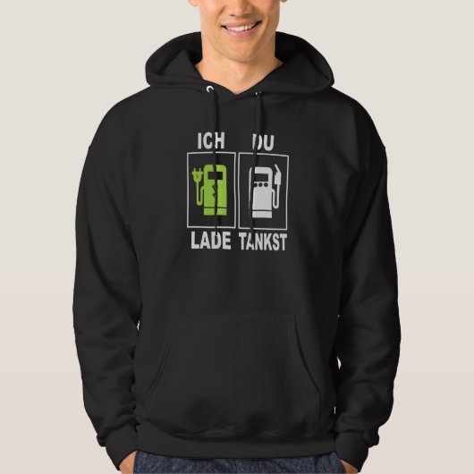Ich Charge du Tankst ElektroMobility Charging Stat Hoodie (Voorkant)
