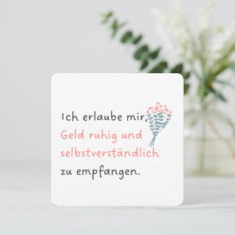 Ich erlaube mir, Geld ruhig und selbstverständlich Feestdagenkaart