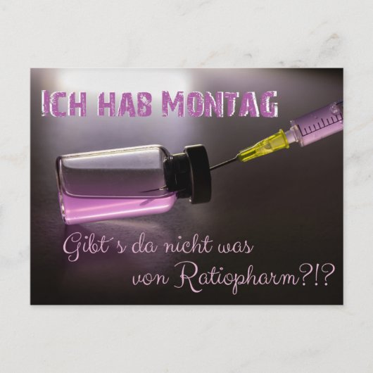 Ich hab Montag - gibts da was gegen? Briefkaart (Voorkant)