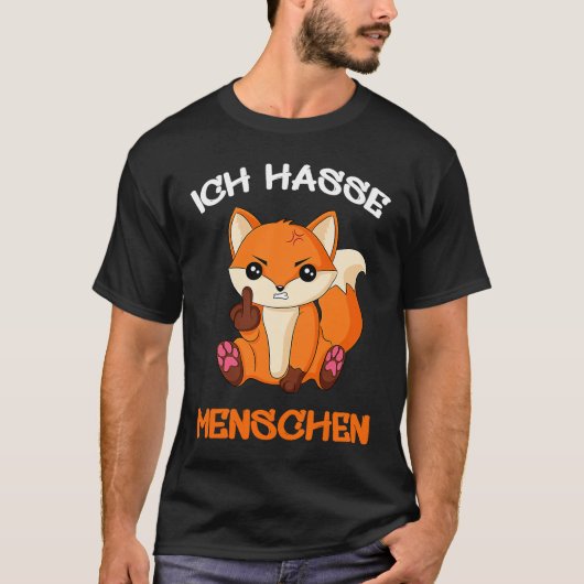 Ich hasse Menschen Fox Foxes Fun T-shirt (Voorkant)