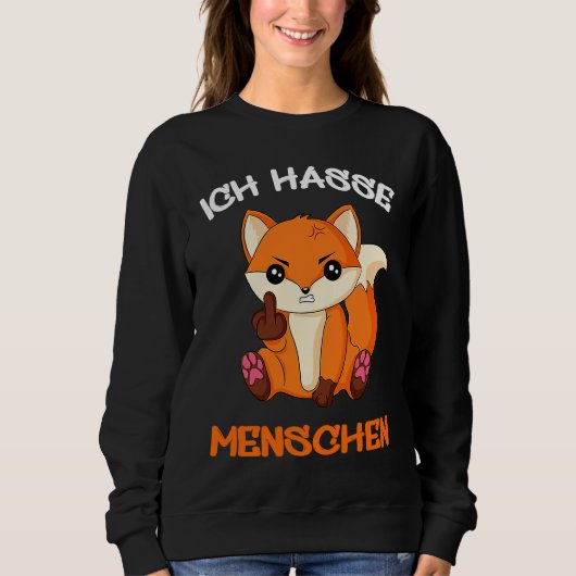 Ich hasse Menschen Fox Foxes Fun Trui (Voorkant)