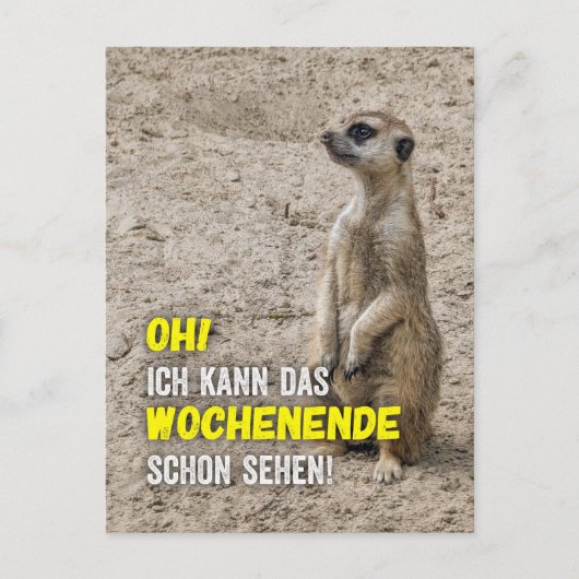 Ich kann das Wochenende schon sehen - Erdmännchen Briefkaart (Voorkant)