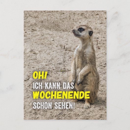 Ich kann das Wochenende schon sehen - Erdmännchen Briefkaart (Voorkant)