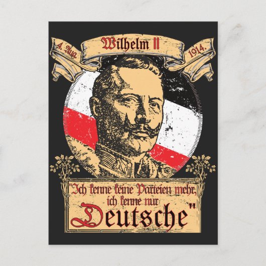 Ich Kenne Keine Parteien Mehr Zitat Kaiser Wilhelm Briefkaart (Voorkant)