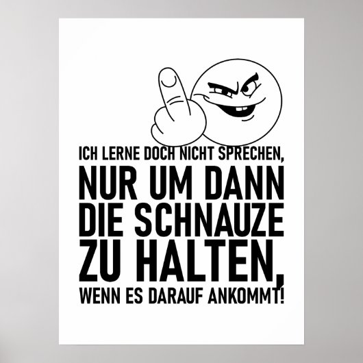 ICH LERNE DOCH NICHT SPRECHEN POSTER (Voorkant)