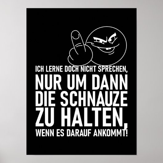 ICH LERNE DOCH NICHT SPRECHEN POSTER (Voorkant)