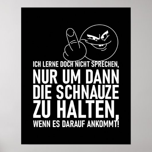 ICH LERNE DOCH NICHT SPRECHEN POSTER (Voorkant)