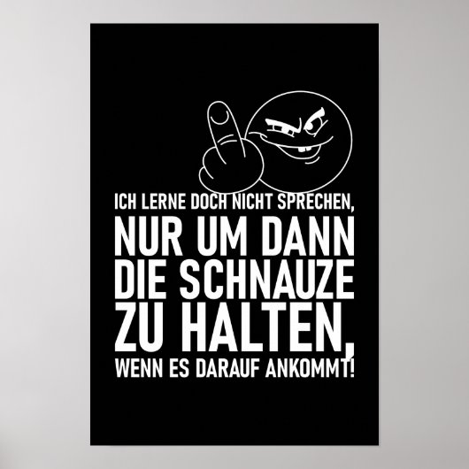 ICH LERNE DOCH NICHT SPRECHEN POSTER (Voorkant)