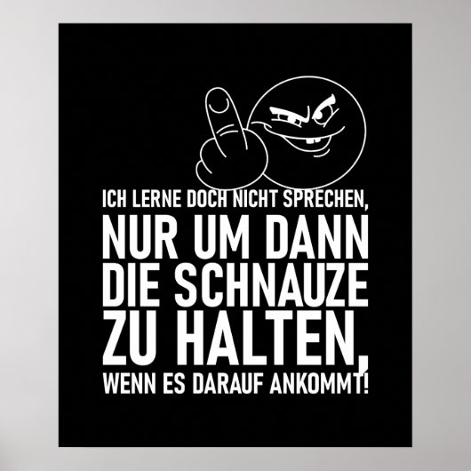 ICH LERNE DOCH NICHT SPRECHEN POSTER (Voorkant)