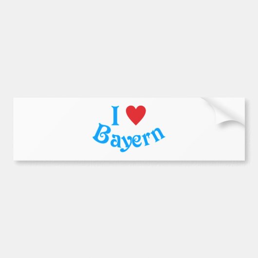 Ich liebe Bayern I love Bavaria Bumpersticker (Voorkant)