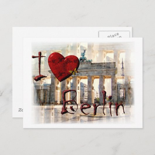 Ich Liebe Berlin Briefkaart (Voorkant / Achterkant)