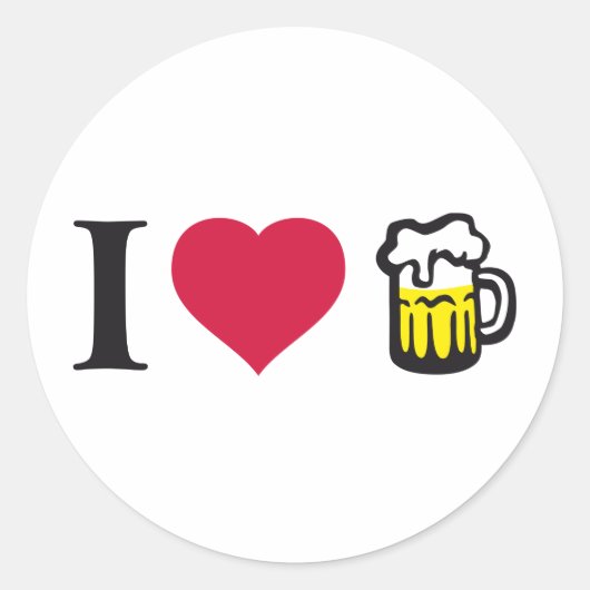 Ich liebe Bier 2c Ronde Sticker (Voorkant)